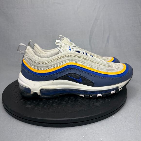 Nike Air Max 97 (GS) Big Kids' Size 5Y White-Blue-Laser Orange 921522-115 - Picture 1 of 7